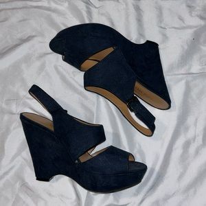 Nine West Blue Velvet Heels